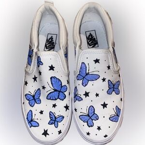Vans painted butterfly classic slip